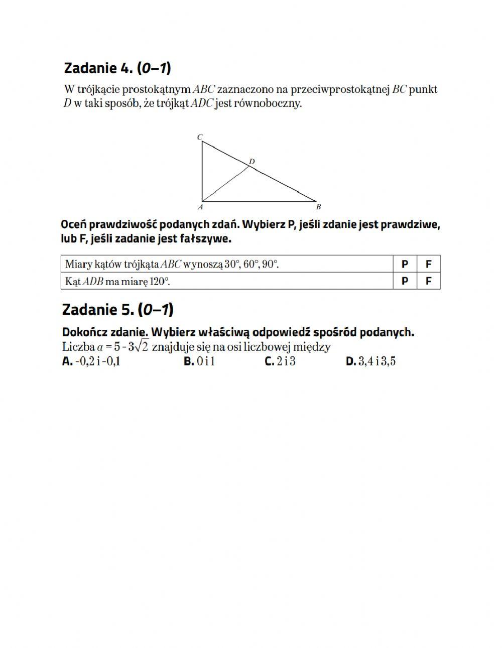 Arkusz próbny OP klasa 8