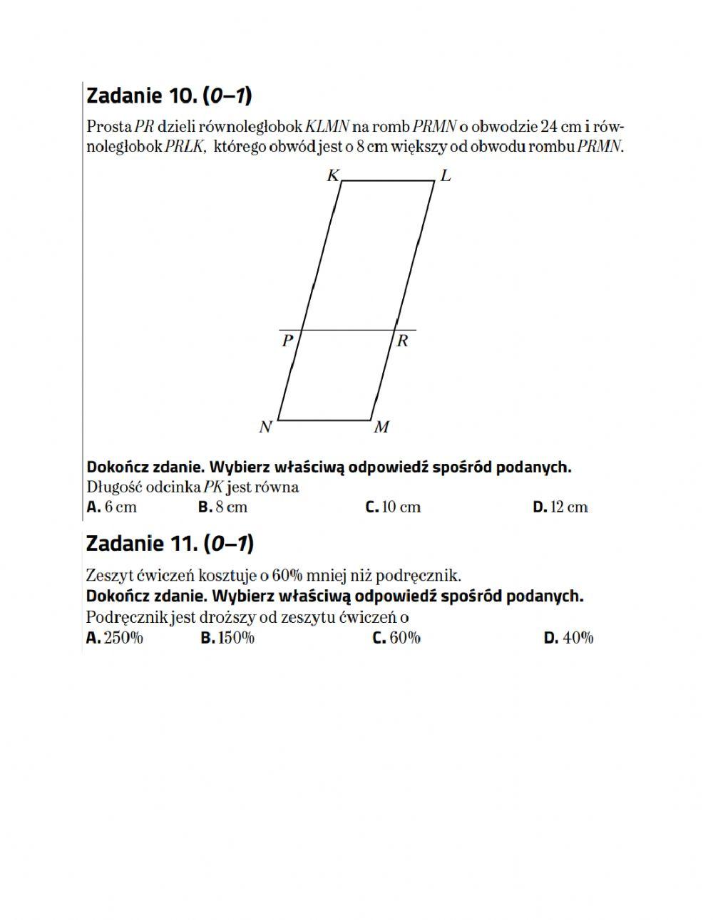 Arkusz próbny OP klasa 8