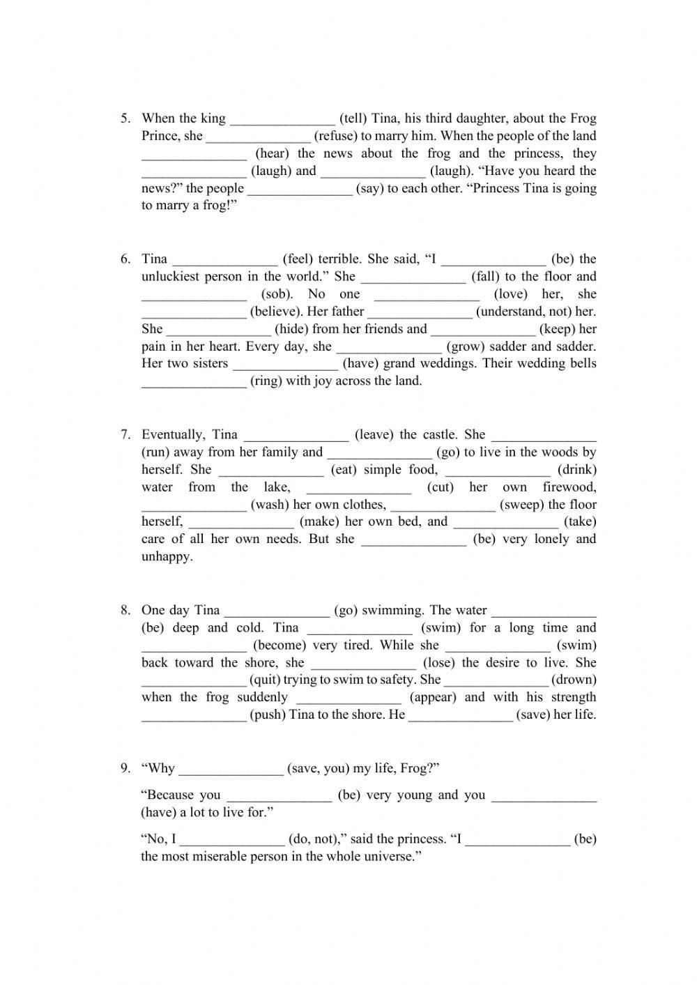 Simple past and past progressive