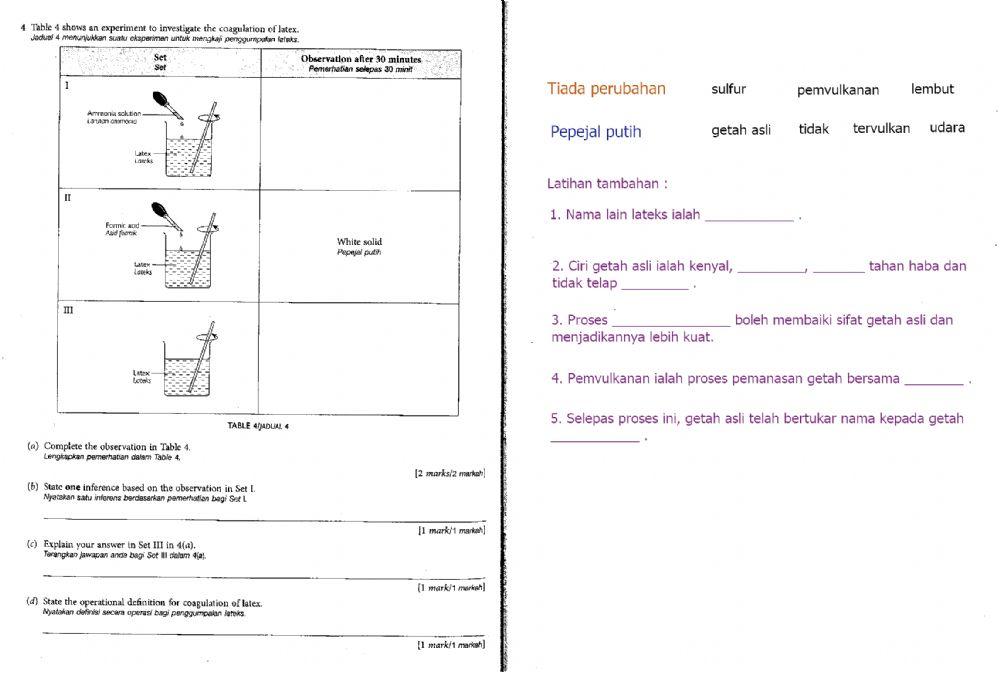 Uji pemahaman Bab 9 (9.3 Polimer - Getah asli)
