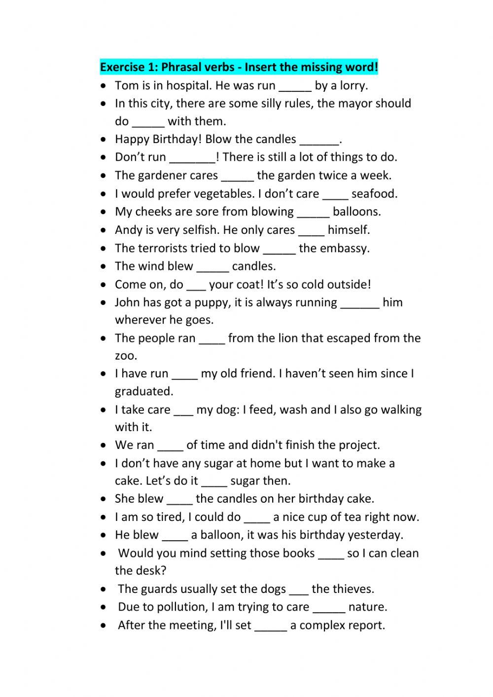 Phrasal verbs