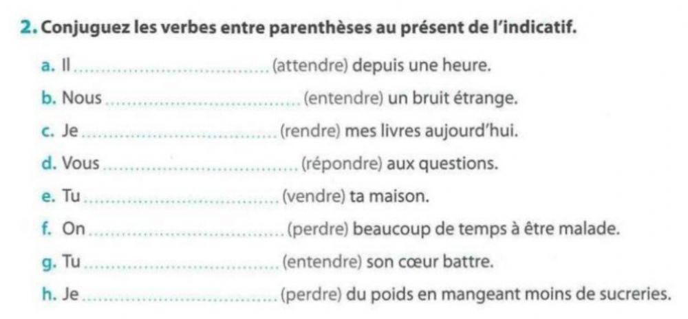 Les verbes en --dre-