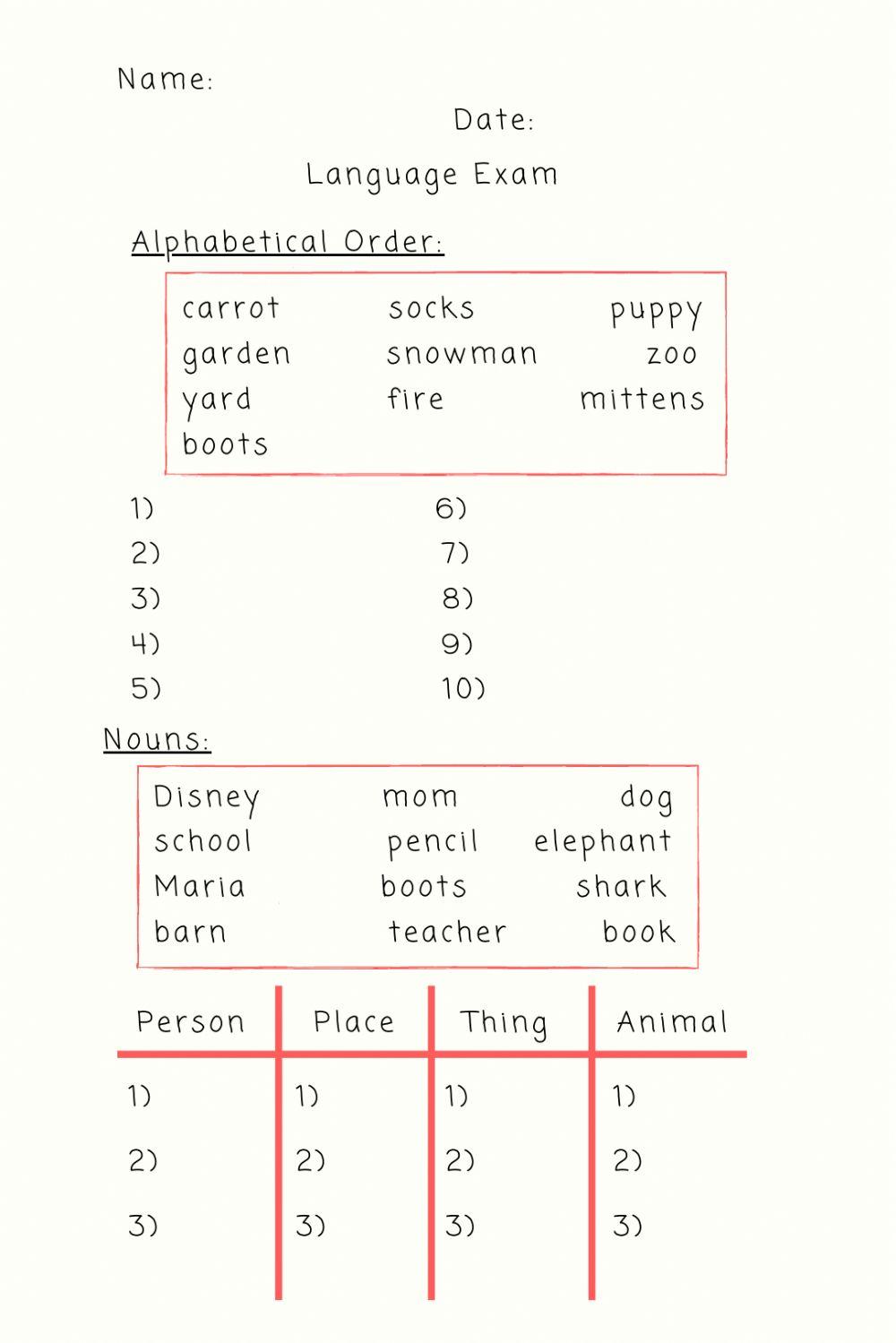 English Review 3rd Grade interactive worksheet | Live Worksheets