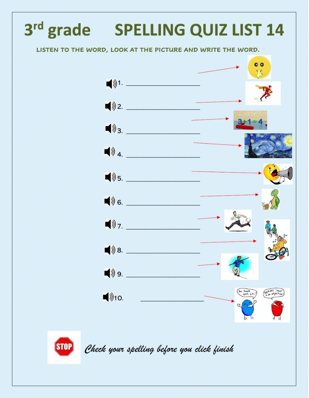 Adverbs of manner Spelling Quiz
