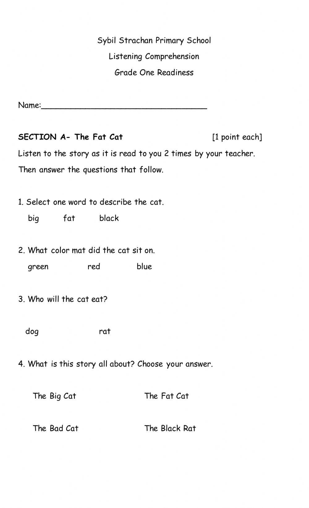 Listening Comprehension