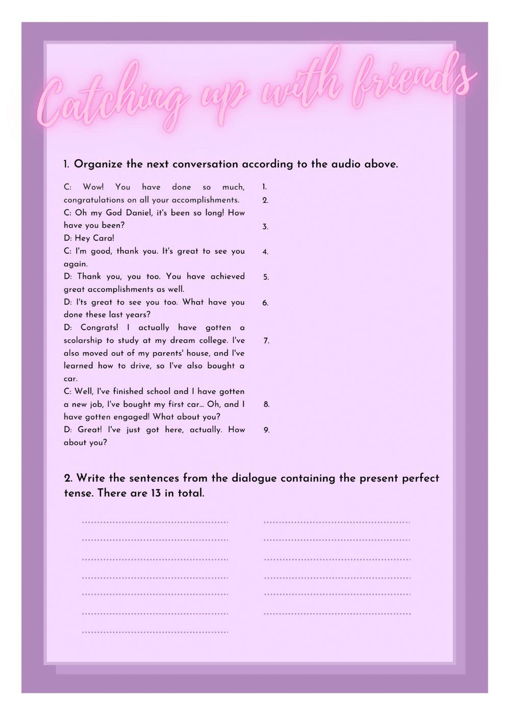 Catching Up With Friends - Present Perfect