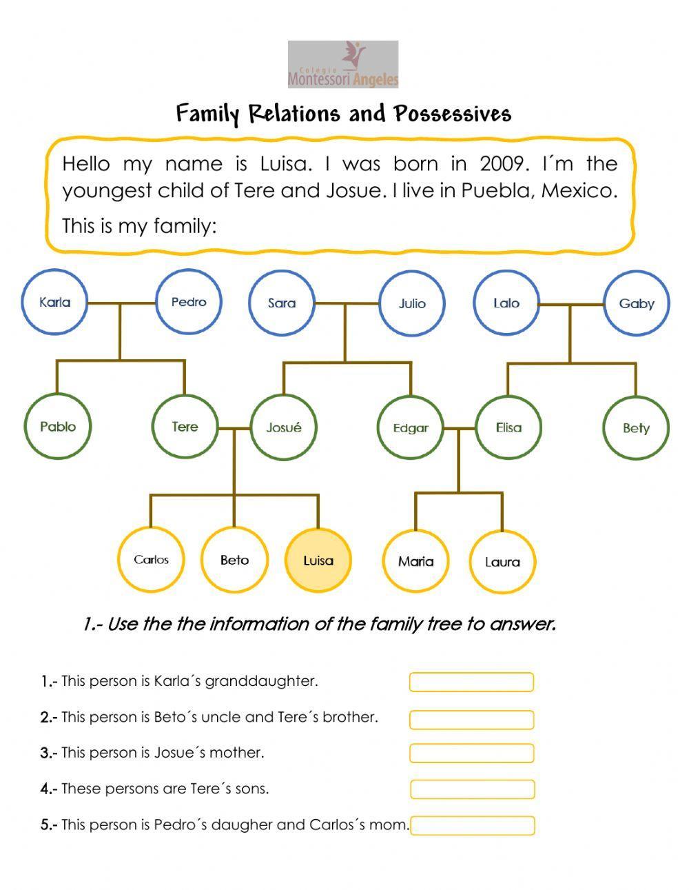Family relations and possessives