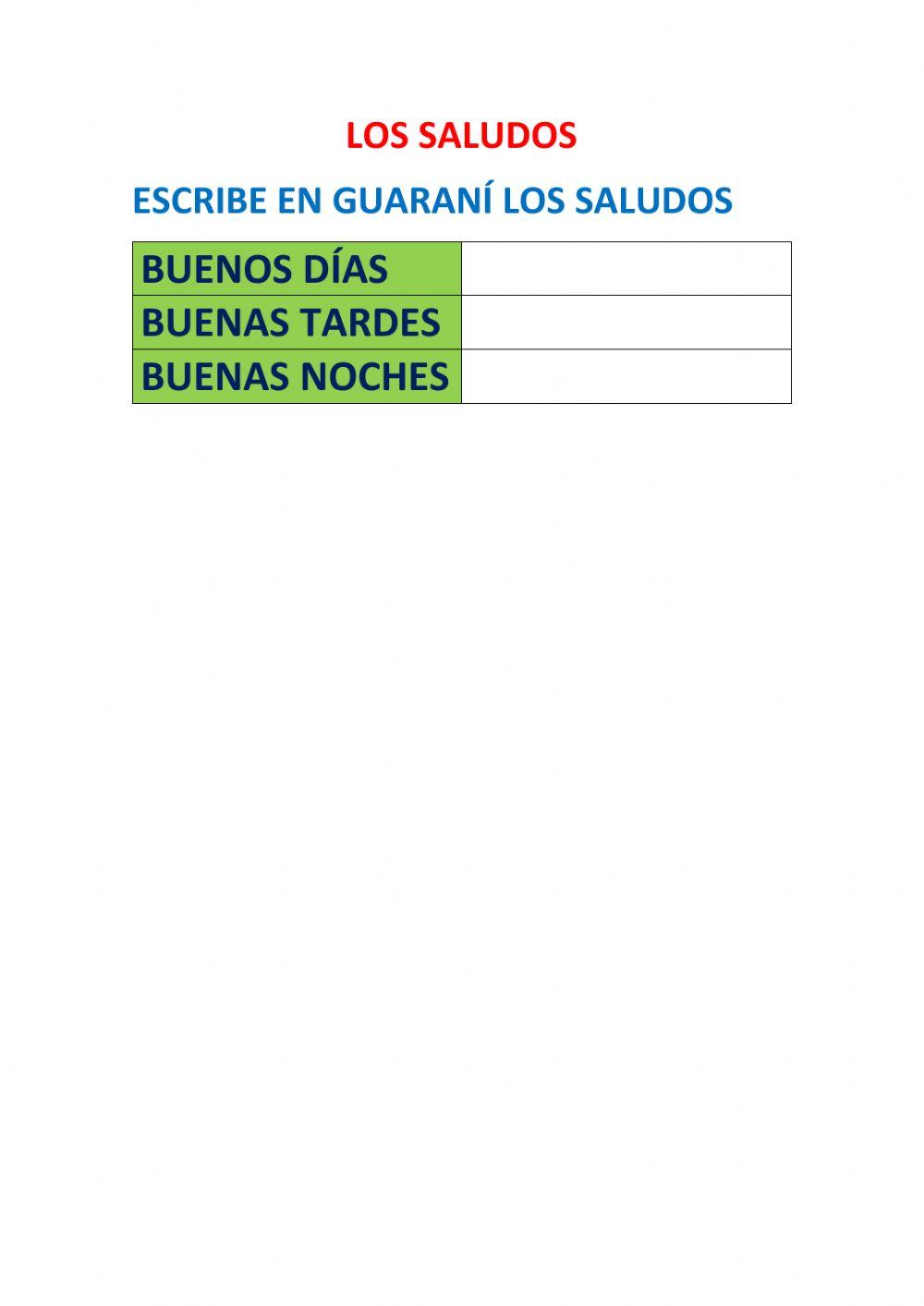 Los saludos en guarani