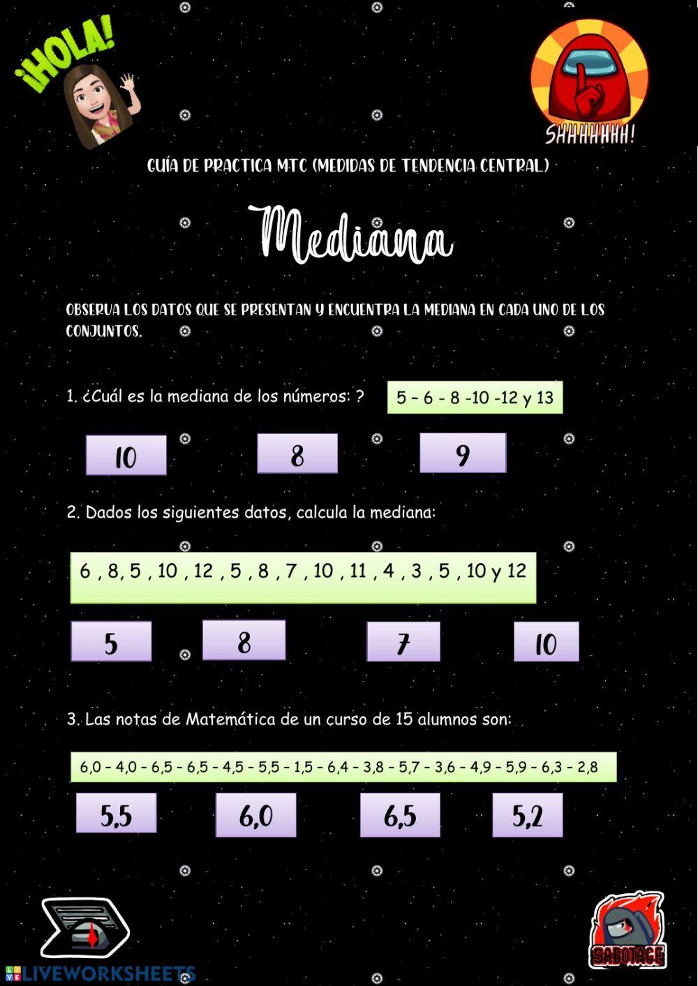 Medidas de tendencia central