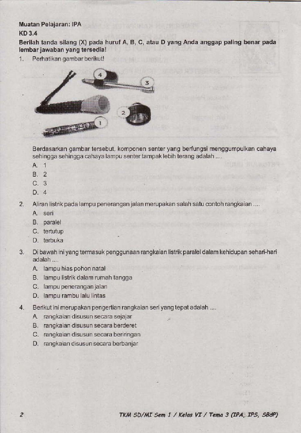 Penilaian Akhir Semester 1 Kelas 6