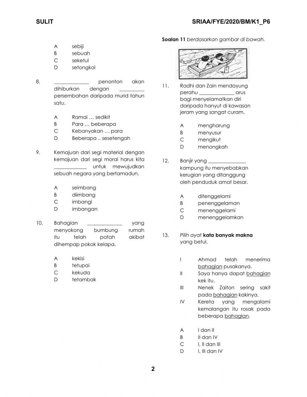 Bahasa Melayu Tahun 6
