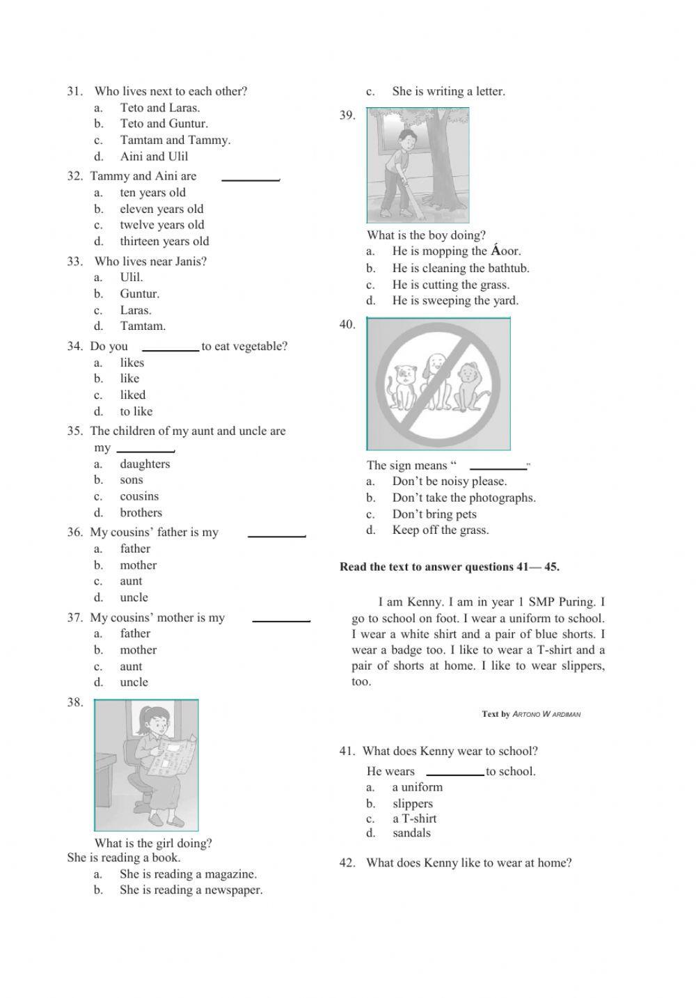 Ulangan Akhir Semester activity | Live Worksheets