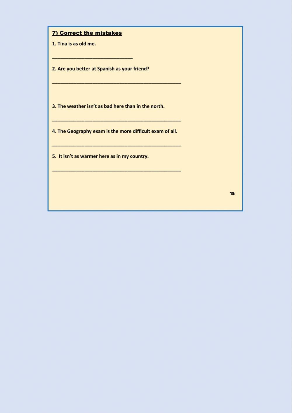 Comparatives - superlatives