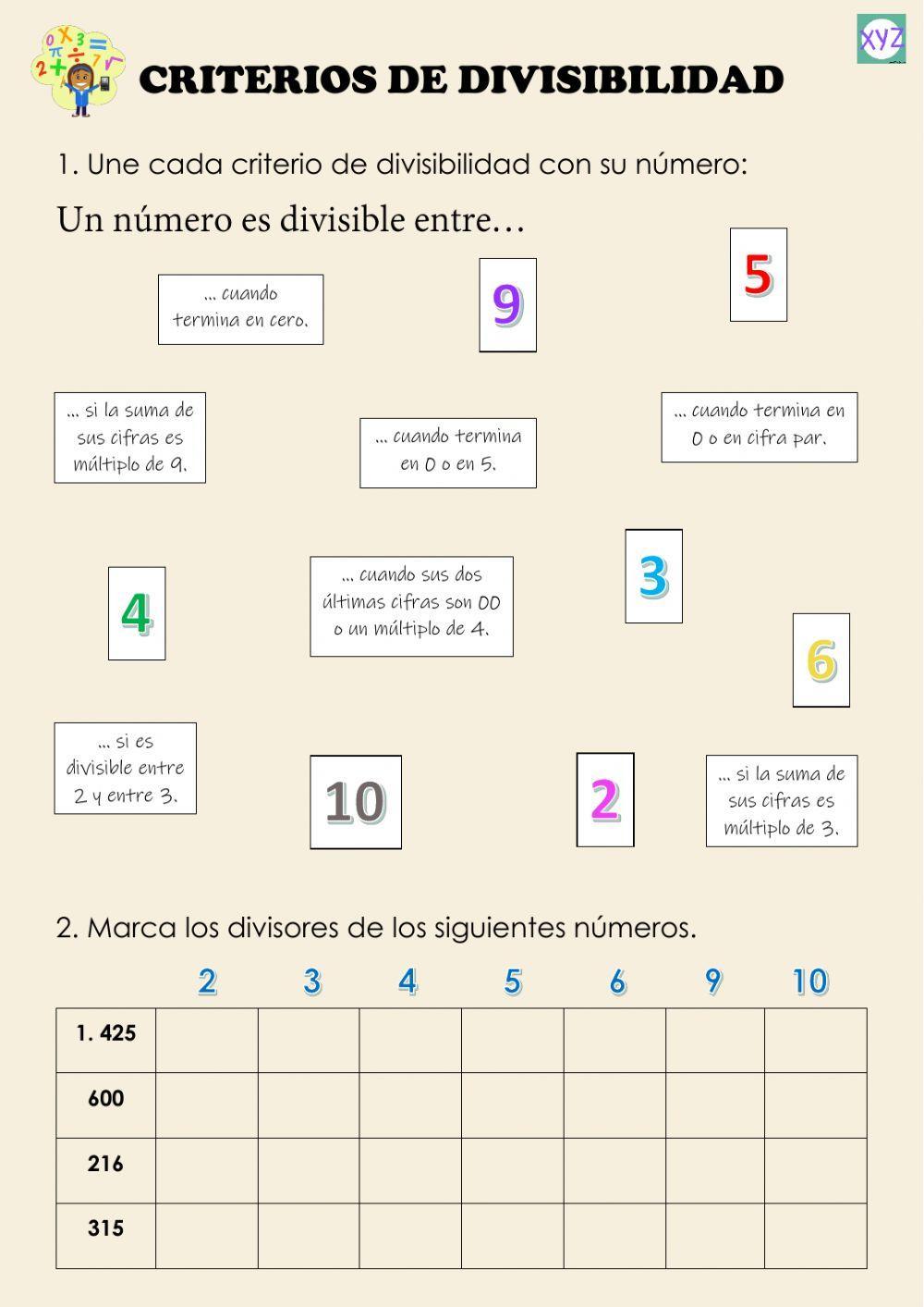 Criterios de divisibilidad Criterios de divisibilidad