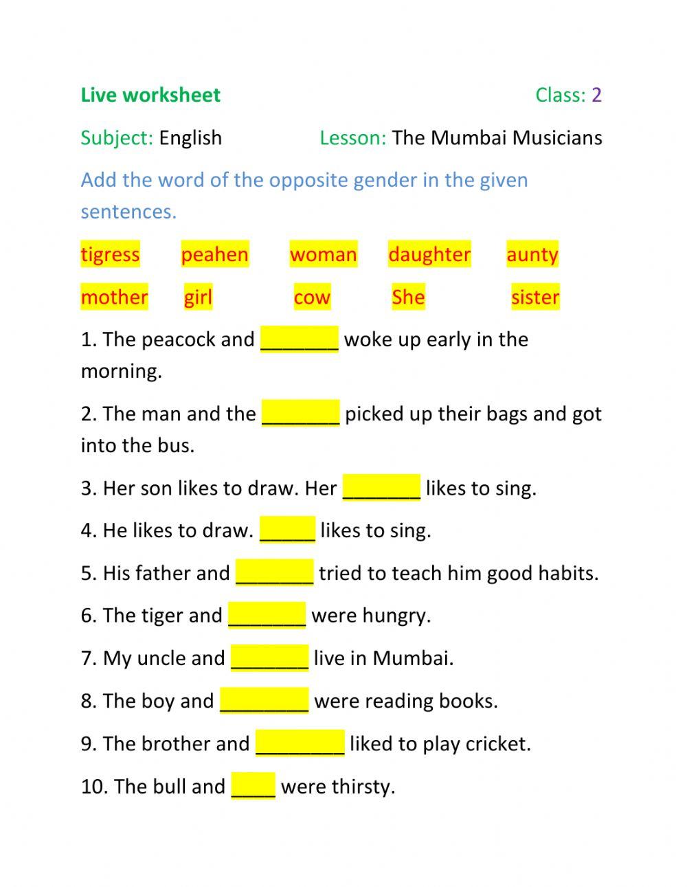 Gender jaibala4548 Live Worksheets