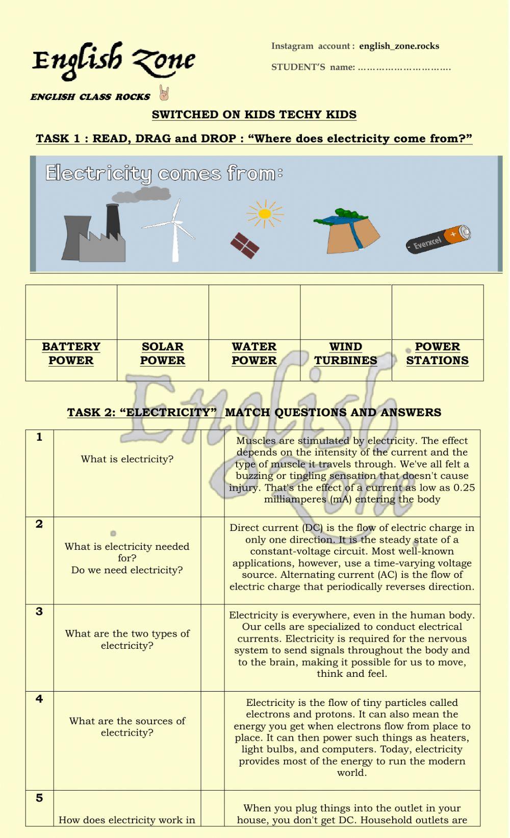SWITCHED ON KIDS electricity