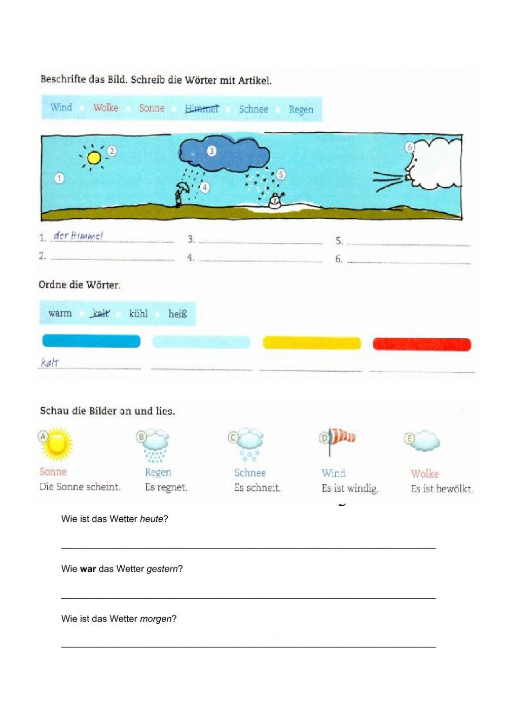 Indirekte Frage - Wetter