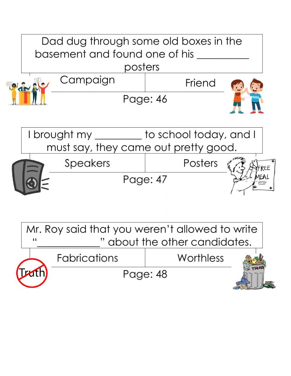 Diary of a Wimpy Kid-  Vocab list (Page 41-50)