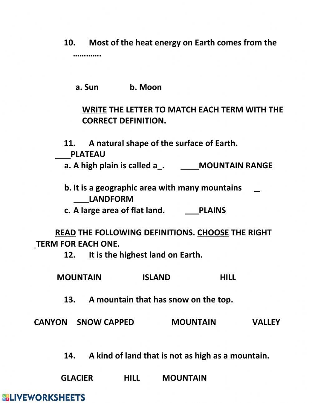 Second nine weeks science test online exercise for live worksheets