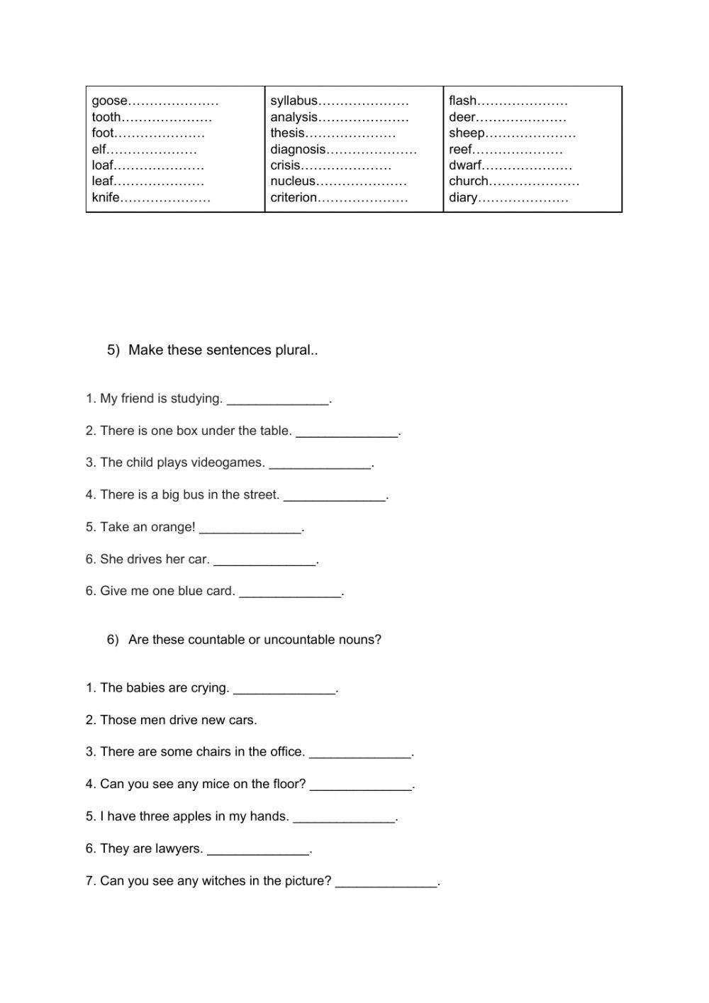 Worksheet