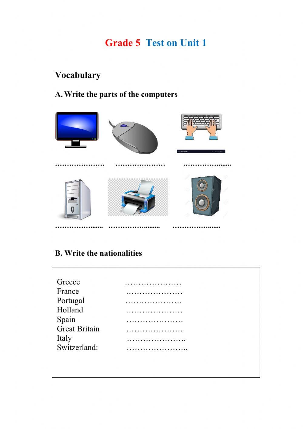 Revision Test Unit 1