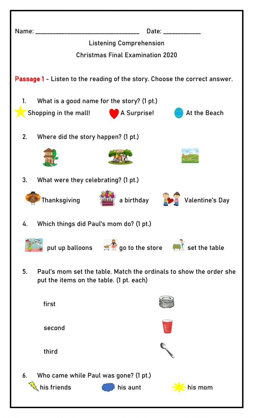 Listening Comprehension Review