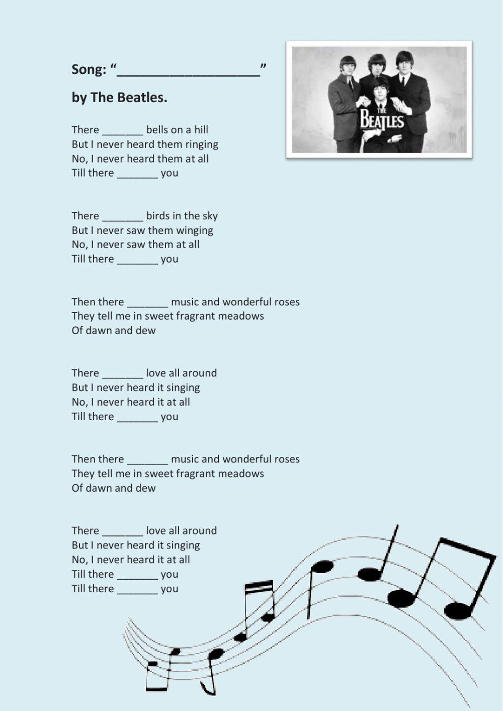 Song till there was you worksheet live worksheets