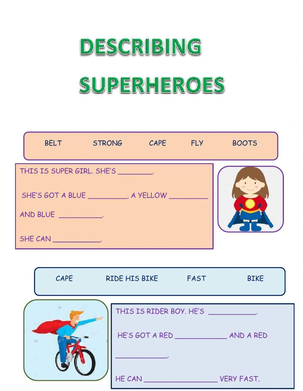 Describing superheroes