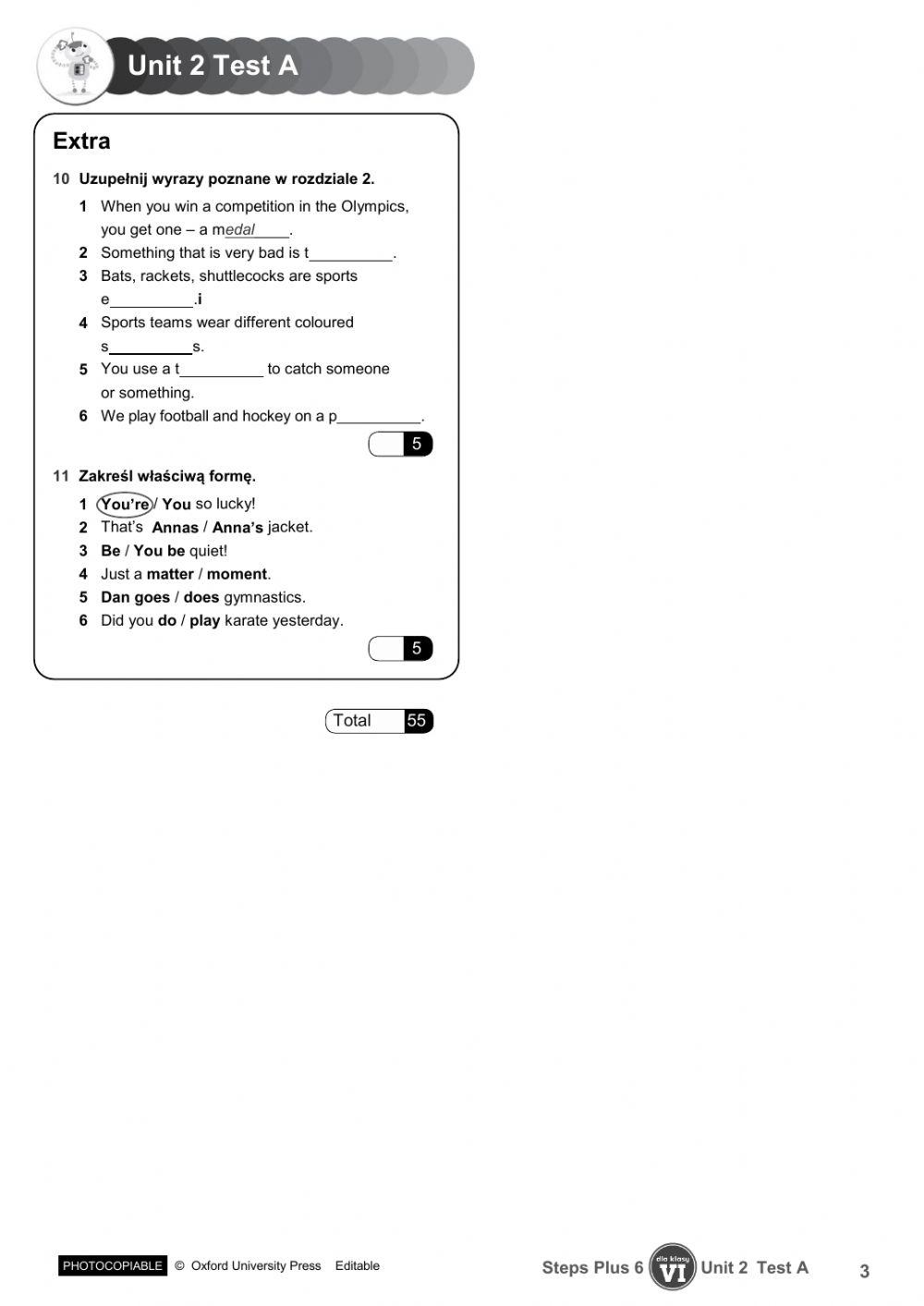 Steps Plus Klasa 6 Testy Pdf 4507703 | Steps Plus dla klasy 6 Test Unit 2 | Joanna