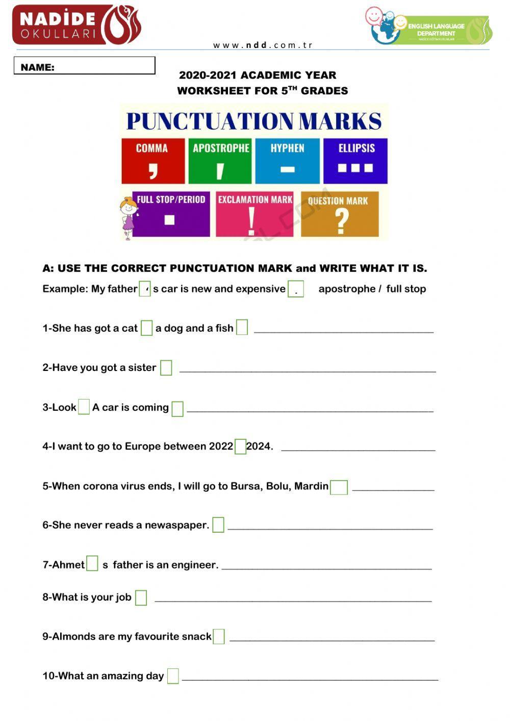 5th Grades Punctuation