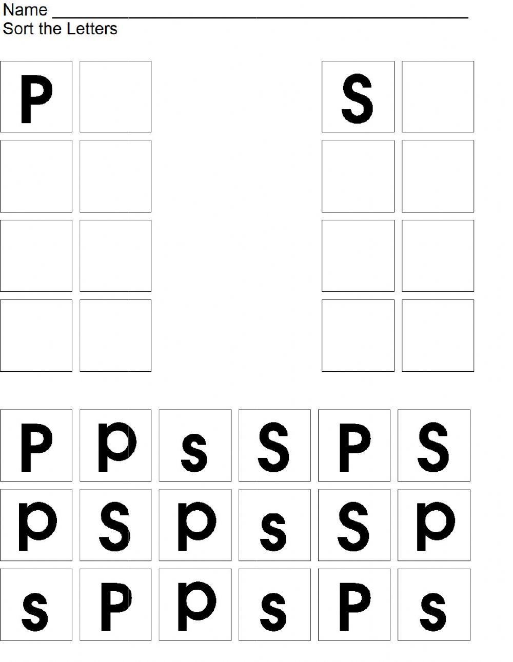 Letter Sort P and S