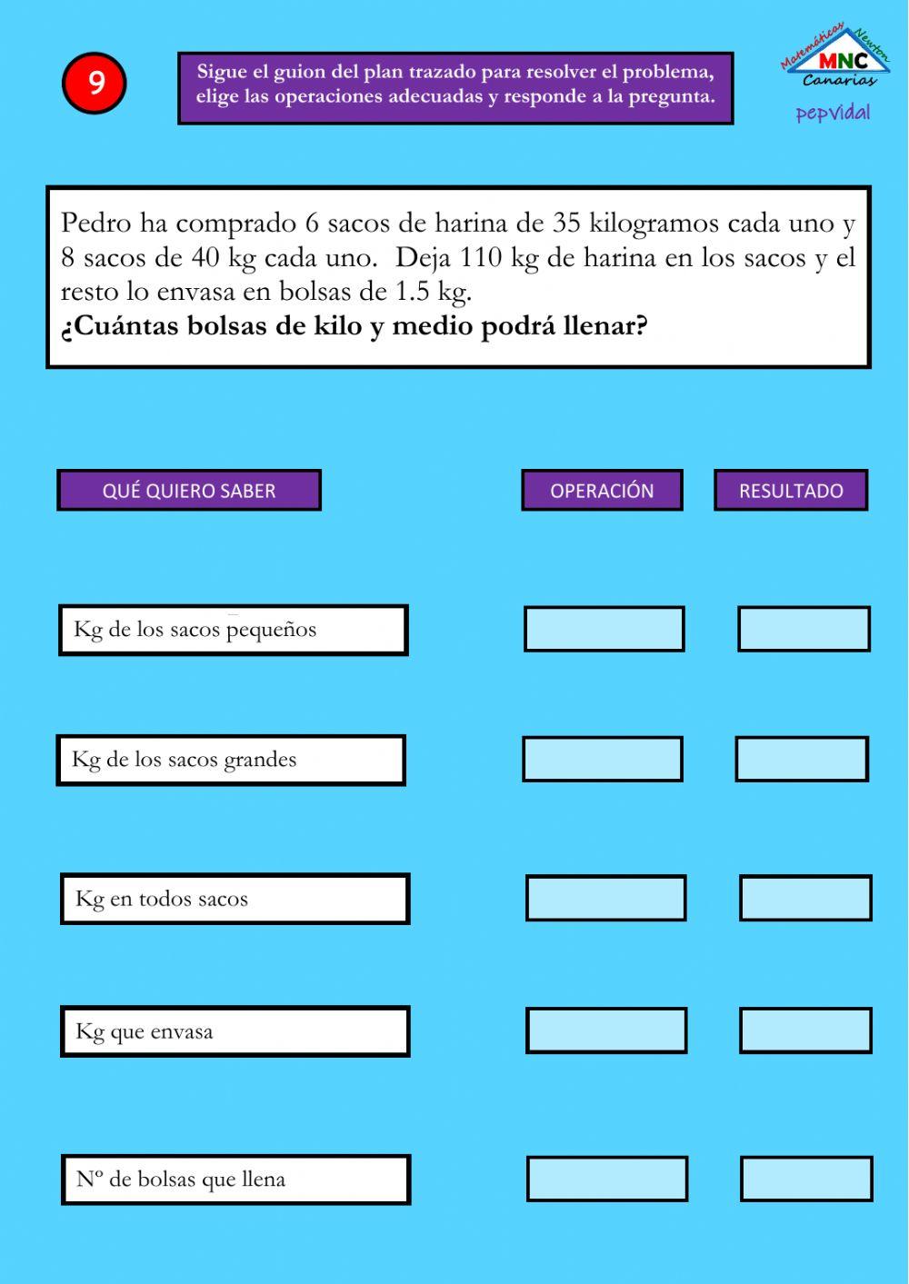 Problemas con varias operaciones (9)