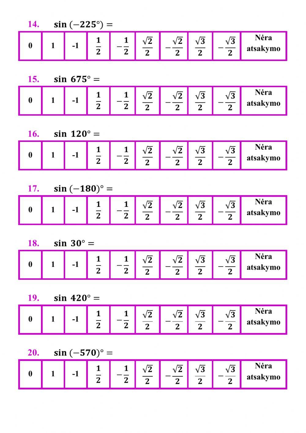 Posūkio kampo sinusas