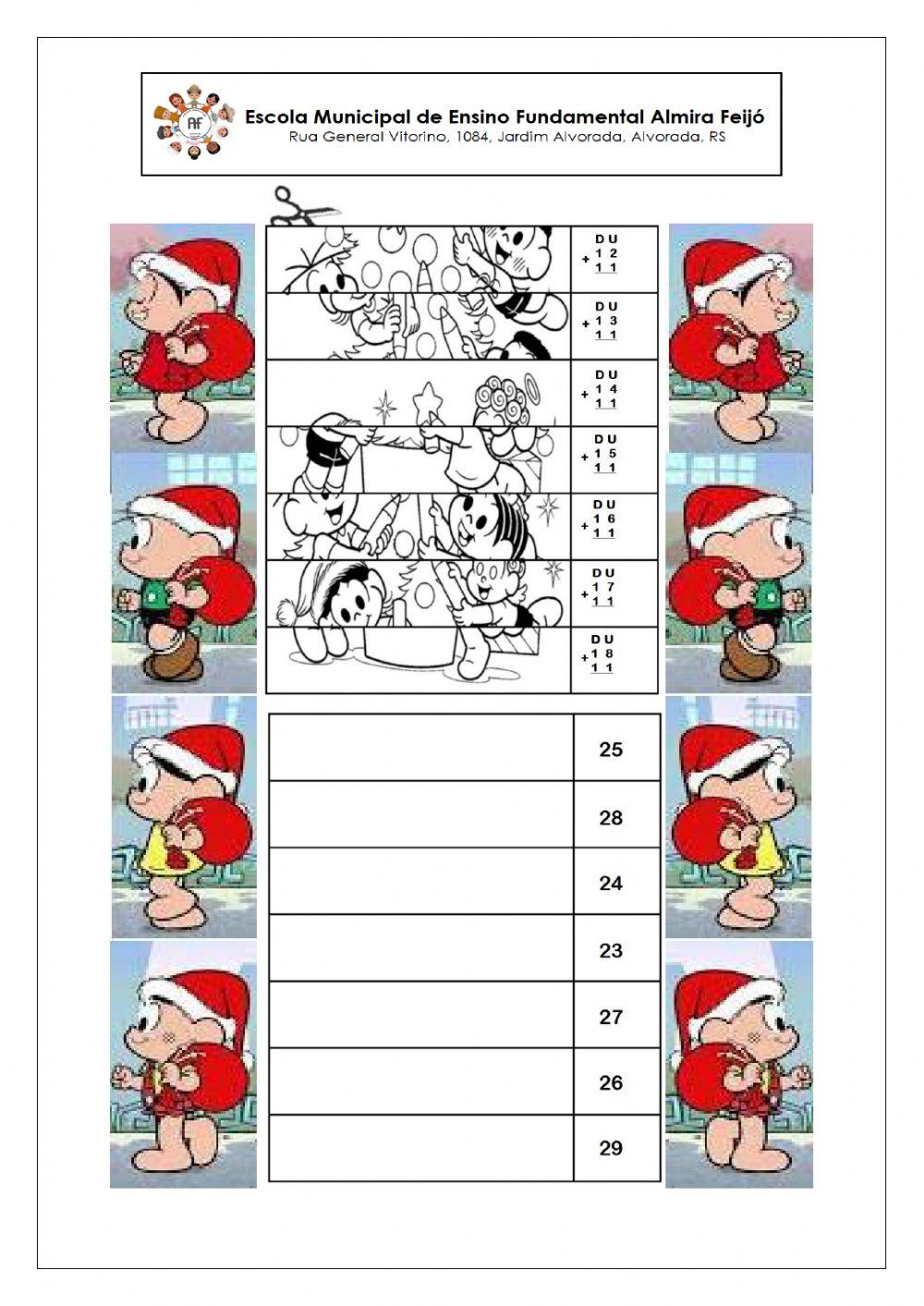 Quebra cabeça da adição