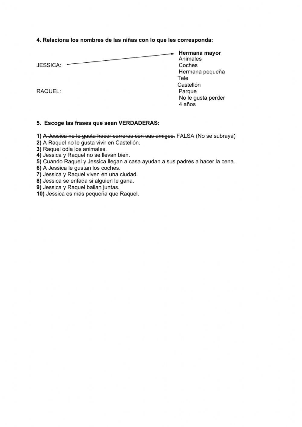 Fichas castellano comprensión lectora