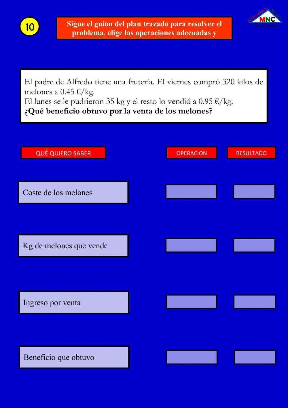 Problemas con varias operaciones (10)