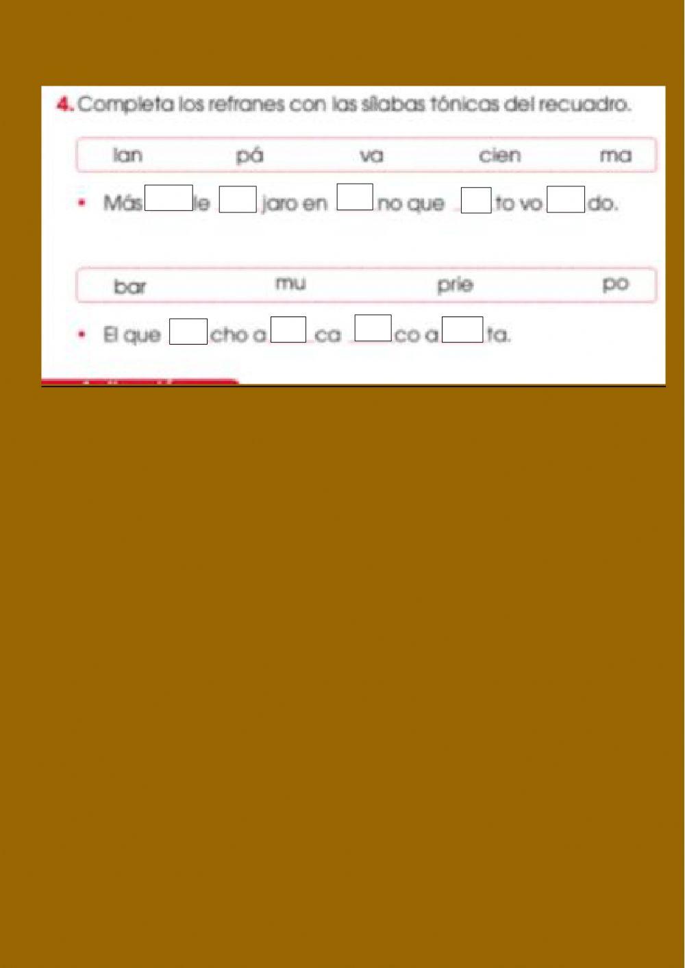 Español 2G-Sílaba tónica y átona