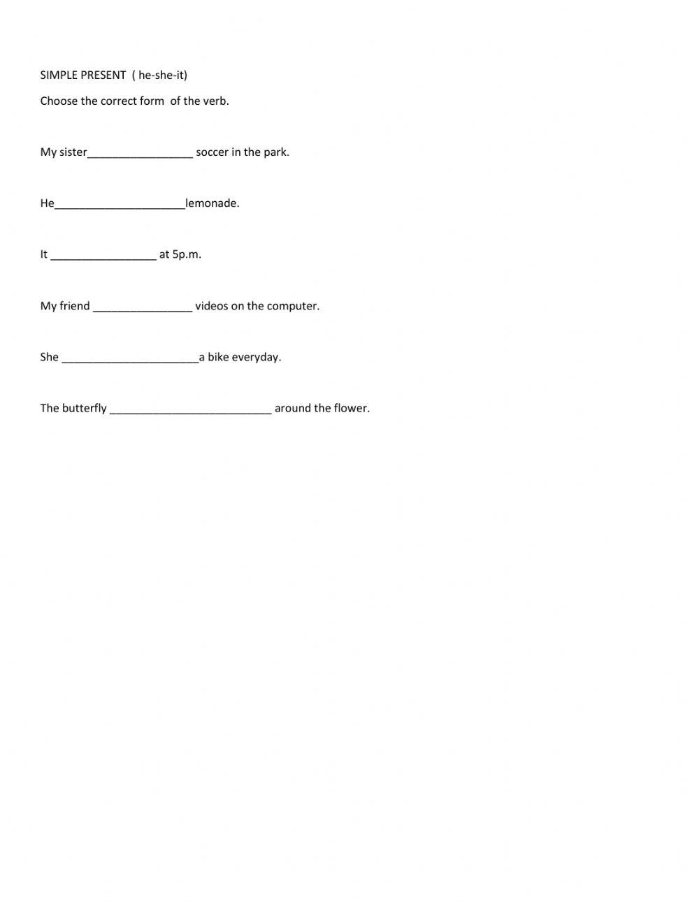 Simple present he-she-it worksheet | Live Worksheets