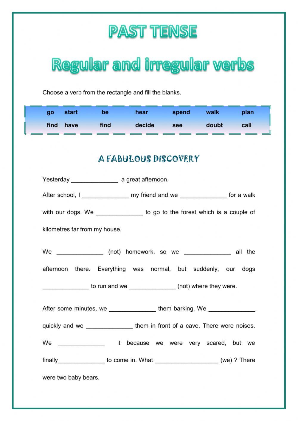 Regular and irregular verbs