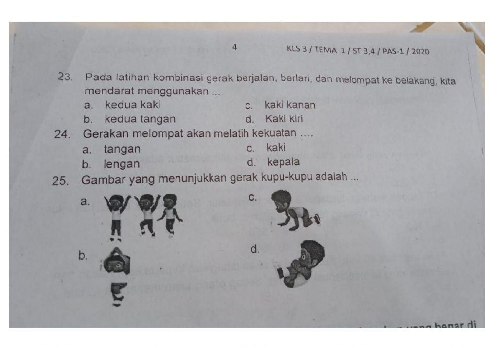 PAS Tematik Tema 1 Sub tema 3 dan 4