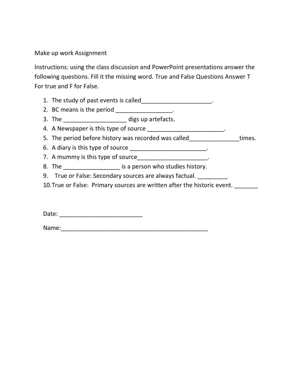 History grade 10 Review