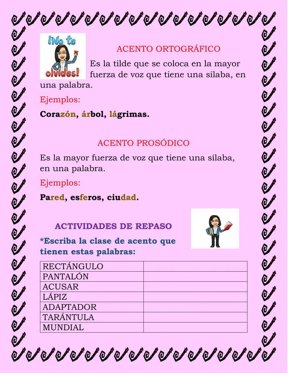 Acento Ortográfico y Prosódico Acento Ortográfico y Prosódico