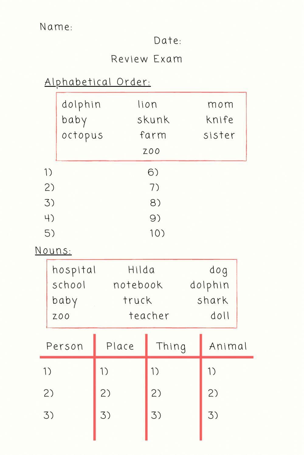 English Review 2nd Grade