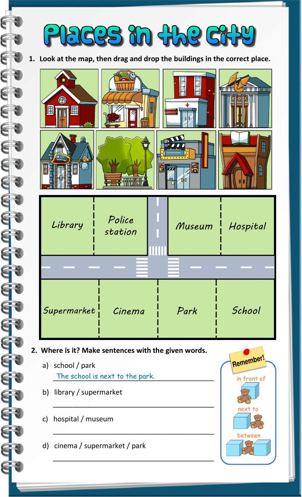 Places in the City - Prepositions of place