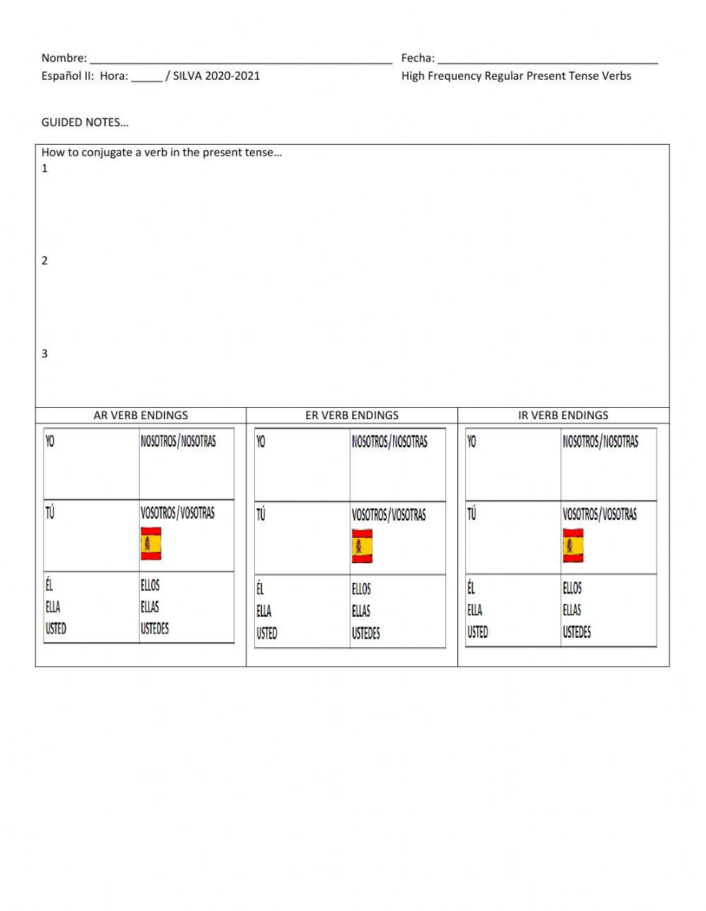 Present Tense Verb Conjugation Explain