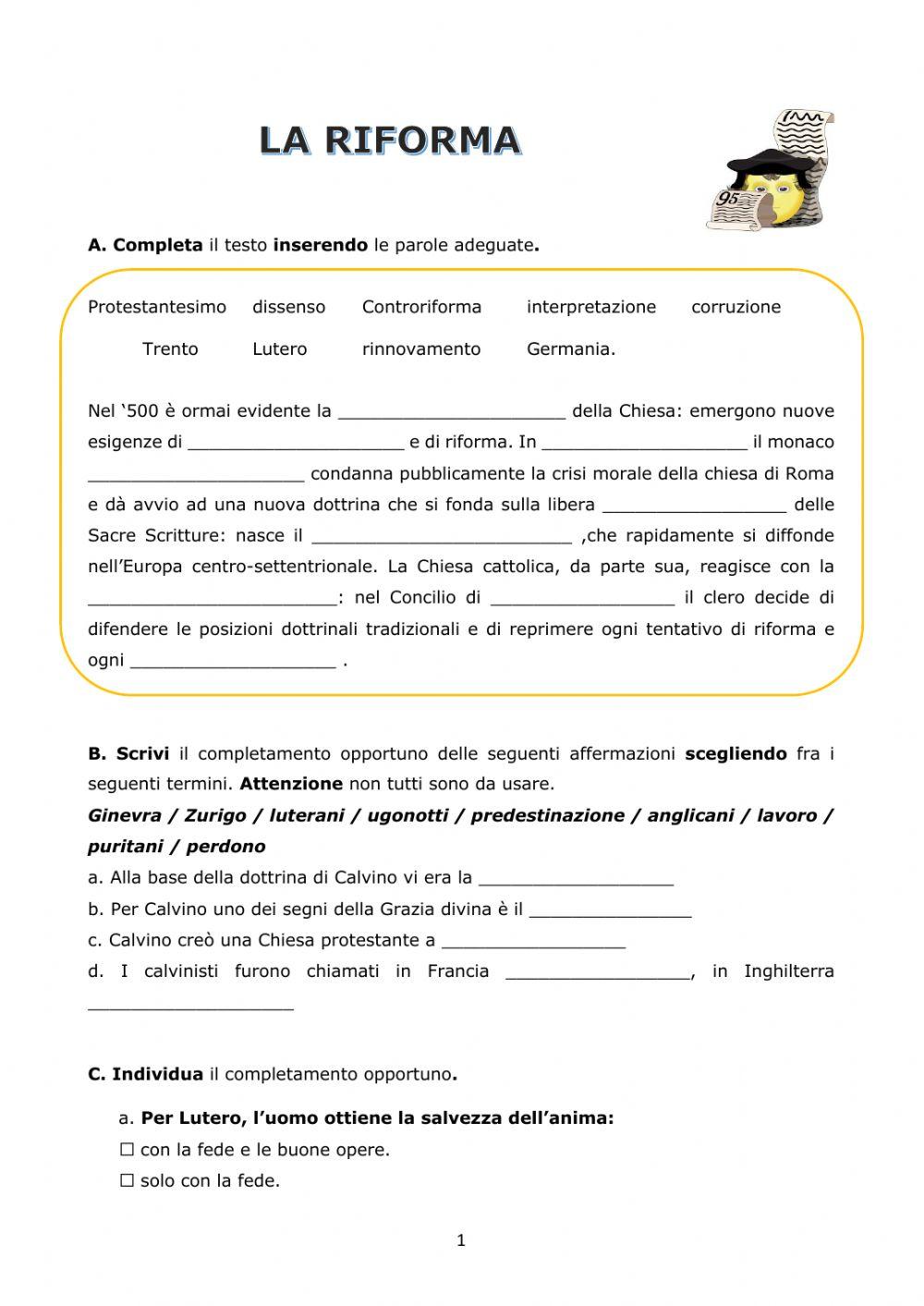 Riforma e Controriforma