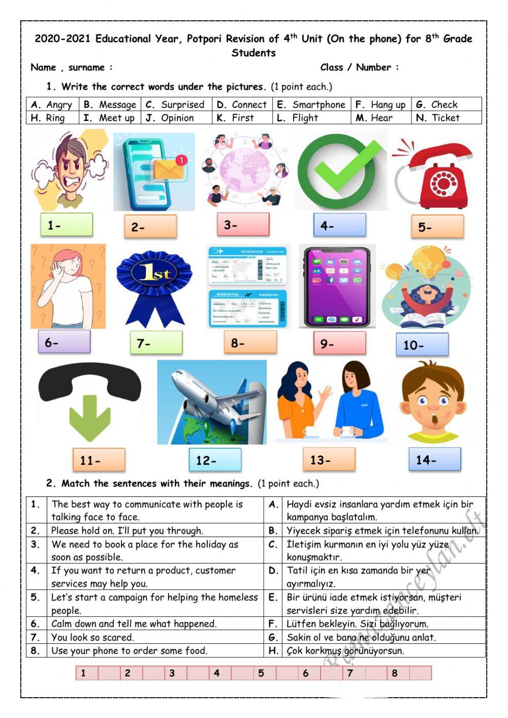 8.4.On The Phone Quiz
