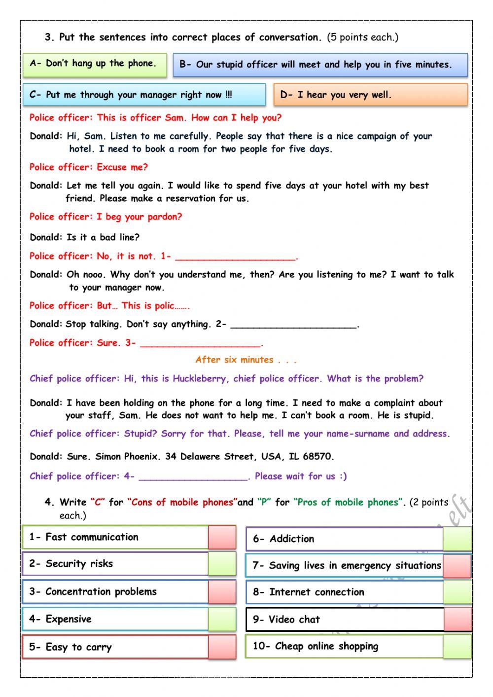 8.4.On The Phone Quiz