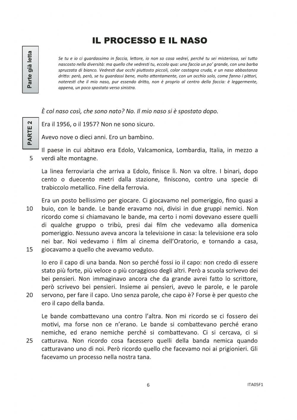 Italiano invalsi 2016-2017 5- - 1