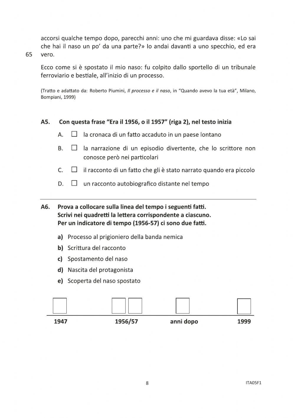 Italiano invalsi 2016-2017 5- - 1